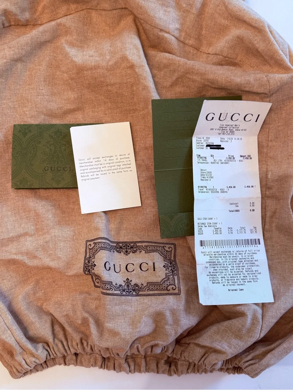 Gucci Jumbo GG Leather Travel Backpack